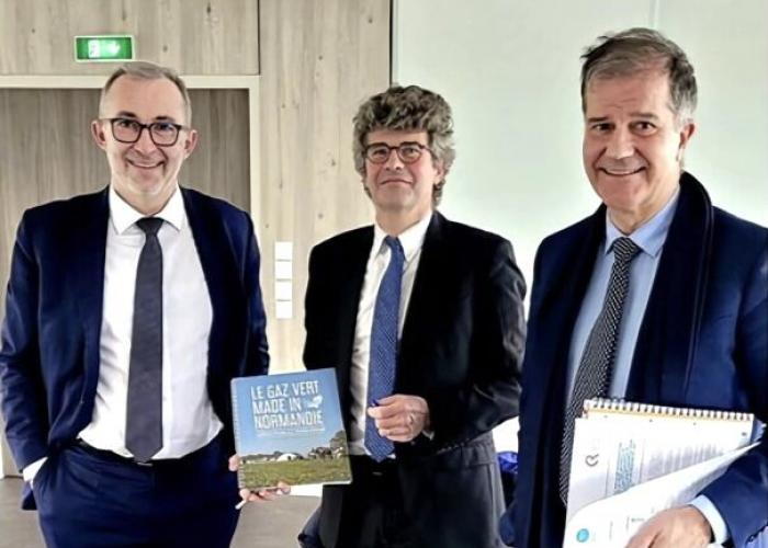 Frédéric Martin, DGA chez GRDF, Xavier Hubert, Président du SIEGE 27, Aimery de Vandière, DGS du SIEGE 27 