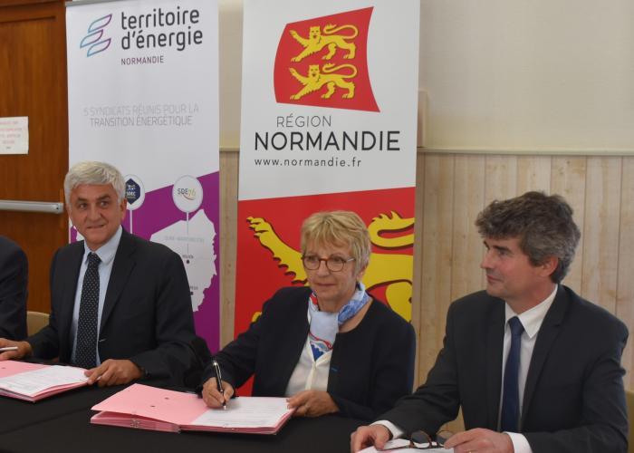 TEN & Région Normandie en mai 2019 lors de la signature de la première convention