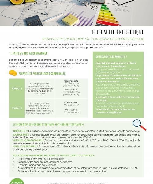 FICHE EFFICACITÉ ÉNERGÉTIQUE