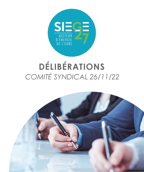 Délibarations comité syndical 26 novembre