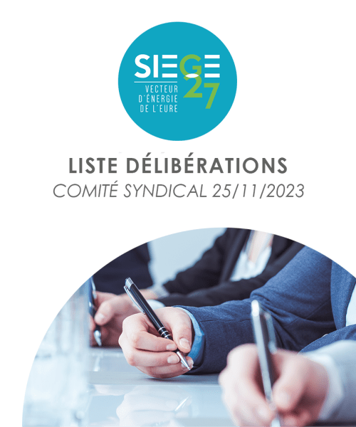 Listes délibérations comité syndical SIEGE 27 25 novembre 2023